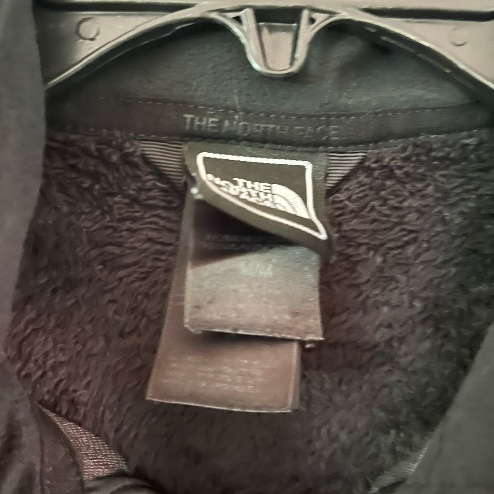 The north face, medium black, fuzzy, zip up